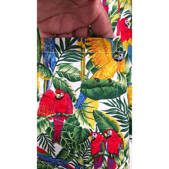 Aloha Republic Tropical Parrot Print Hawaiian Shirt Men's Size L Short Sleeve 10 - Picture 4 of 7